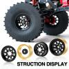 OGRC 1.0 RC Wheel Rims with Brass Rings Deep Dish Wheel Rims 1.0 Beadlock Wheels for 1/18 TRX4M 1/24 SCX24 C10 JLU Deadbolt Gladiator Bronco Crawler Car (Black) view 4