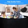 Foam Ball Pit for Toddlers - CALEPTONG 47.2"x 13.8" Extra Large Round Baby Ball Pit with NO Balls, Soft Coral Fleece Baby Playpen Ball Pool, Ideal Gift for Kids Infants Indoor Outdoor Game - Black view 3