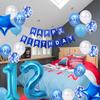 12th Birthday Party Decorations Blue for Girls, 12th Birthday Banner Blue Number 12 Birthday Foil Balloons Confetti Balloons for Boys Him Son 12 Year Old Birthday Supplies(12th blue) view 2