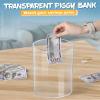 Kypeeka Clear Acrylic Piggy Bank for Adults Kids, Clear Money Saving Jar Must Break to Open, Unopenable Piggy Bank for Cash Coins (10" H  6" Diameter) view 4
