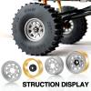 OGRC 1.0 RC Wheel Rims with Brass Rings Deep Dish Wheel Rims 1.0 Beadlock Wheels for 1/18 TRX4M 1/24 SCX24 C10 JLU Deadbolt Gladiator Bronco Crawler Car (Grey) view 4