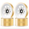 OGRC 1.0 RC Wheel Rims with Brass Rings Deep Dish Wheel Rims 1.0 Beadlock Wheels for 1/18 TRX4M 1/24 SCX24 C10 JLU Deadbolt Gladiator Bronco Crawler Car (White) view 1