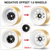 OGRC 1.0 RC Wheel Rims with Brass Rings Deep Dish Wheel Rims 1.0 Beadlock Wheels for 1/18 TRX4M 1/24 SCX24 C10 JLU Deadbolt Gladiator Bronco Crawler Car (White) view 3