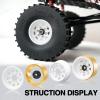OGRC 1.0 RC Wheel Rims with Brass Rings Deep Dish Wheel Rims 1.0 Beadlock Wheels for 1/18 TRX4M 1/24 SCX24 C10 JLU Deadbolt Gladiator Bronco Crawler Car (White) view 4