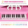 HONEY JOY Classical Kids Piano, 30-Key Mini Grand Piano with Music Stand and Bench, Wooden Musical Instrument Toy w/Lid & Music Rack, Gift for Boys Girls Ages 3+ (Pink) view 2
