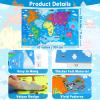 Taika World Felt Set, Felt World Map with World Famous Sights, Educational Play Mat Flannel Board Set, 43x28 inch Preschool Learning Flannel Board for 4+ view 2