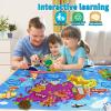 Taika World Felt Set, Felt World Map with World Famous Sights, Educational Play Mat Flannel Board Set, 43x28 inch Preschool Learning Flannel Board for 4+ view 4