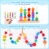 Montessori Wooden Beads Sequencing Toy Set, Stacking Blocks & Lacing Beads & Matching Shape Stacker for 2 3 4 5 Year Old STEM Preschool Learning Montessori Toys Gifts for Kids Boy Girl Toddler view 4