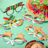 Meooeck 24 Pairs Mexican Fiesta Eyeglasses Cinco De Mayo Paper Glasses Taco Cactus Fiesta Mexican Party Decoration view 3