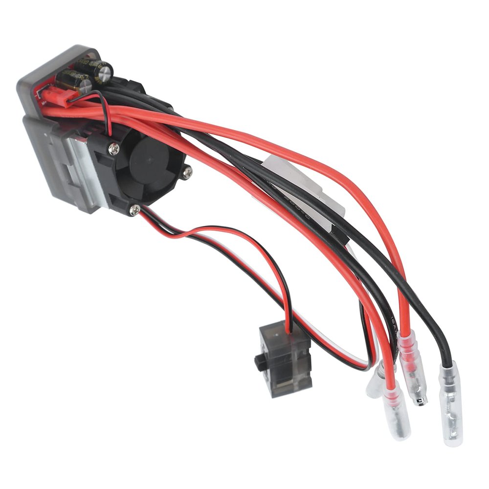RC 360A Brushed ESC with Heat Sink and Cooling Fan for 1/10 RC Crawler