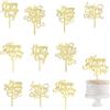 10 Pack Acrylic Gold Mother's Day Cake Topper-Birthday Mother's Day Party Cake Decorations,Best Mom Ever view 1