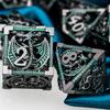 ARUOHHA Hollow DND Metal Dice Set Black Green Dragons D and D Dice, RPG Role Playing Games Dungeons Polyhedral Dice with Gift Box D20 D12 D10 D8 D6 D4 view 4