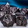 ARUOHHA Hollow DND Metal Dice Set Black Red Dragons D and D Dice, RPG Role Playing Games Dungeons Polyhedral Dice with Gift Box D20 D12 D10 D8 D6 D4 view 2