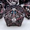 ARUOHHA Hollow DND Metal Dice Set Black Red Dragons D and D Dice, RPG Role Playing Games Dungeons Polyhedral Dice with Gift Box D20 D12 D10 D8 D6 D4 view 3