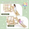 INFANS 7 in 1 Kids Indoor Playground, Wooden Montessori Climber Playset with Tent Slide Climbing Rock Climbing Net, Playground Jungle Gym Structure Climbing Toys for Toddlers Boys Girls view 4