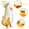 PEACH CAT Cute Banana Duck Stuffed Animal Long Banana Chef Duck Plush Pillow for Girls and Boys White 19.7" view 2