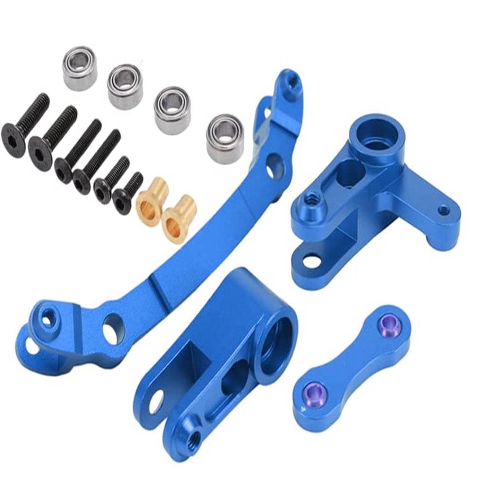 Aluminum Steering Assembly Bellcrank Set Upgrades Parts for 1/10 Arrma Granite 3S BLX,Senton 3S BLX/Big Rock/Typhon 3S BLX,Outcast/Kraton 4S (Navy Blue)