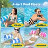 4 Pack Upgrated XL Water Pool Floats, 4-in-1 (Hammock, Saddle, Lounge Chair, Drifter) Multi-Purpose Water Pool Float, Non-Stick PVC Material view 2