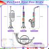 Treela Set of 4 Musical Instruments for Kids, Toy Clarinet Saxophone Trumpet and Horn Set for Beginners with over 10 Color Coded Keys, Christmas Educational Musical Gifts for Children Toddlers(Silver) view 2