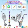 Treela Set of 4 Musical Instruments for Kids, Toy Clarinet Saxophone Trumpet and Horn Set for Beginners with over 10 Color Coded Keys, Christmas Educational Musical Gifts for Children Toddlers(Silver) view 3