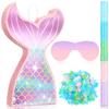 Mermaid Piata Birthday Decorations, Mermaid Tail Pinata Bundle with Blindfold and Bat for Under the Sea Ocean Themed Birthday Party Supplies(Mermaid) view 1