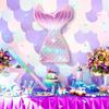 Mermaid Piata Birthday Decorations, Mermaid Tail Pinata Bundle with Blindfold and Bat for Under the Sea Ocean Themed Birthday Party Supplies(Mermaid) view 4