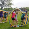 KINDEN Teamwork Games Run Mat - 2 Packs Teamwork Games Group Learning Activity Fun Playing Run Mats for Adults Kids Family Field Day Backyard Playground Birthday Party Games view 1