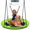 40" Saucer Tree Swing for Kids - 500Lb Weight Capacity, Waterproof Platform Swing Seat with Adjustable Ropes for Kids Playground Outdoor Activity Backyard Fun view 1