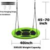 40" Saucer Tree Swing for Kids - 500Lb Weight Capacity, Waterproof Platform Swing Seat with Adjustable Ropes for Kids Playground Outdoor Activity Backyard Fun view 3