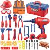 Kids Tool Set, MAGIC4U 49PCS Toddler Tool Set with Electronic Toy Drill,Tape Measure 12 Tool Equipment,Pretend Play Construction Costume with Safety Vest Hat,Toy Tool Box for Kids Boy Girl Age 3-8 view 1