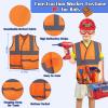 Kids Tool Set, MAGIC4U 49PCS Toddler Tool Set with Electronic Toy Drill,Tape Measure 12 Tool Equipment,Pretend Play Construction Costume with Safety Vest Hat,Toy Tool Box for Kids Boy Girl Age 3-8 view 3