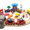Wooden Train Cars Track Accessories Set Rescue Fire Truck Small Vehicles Magnetic Train Cars Fit for Wooden Train Track Railway for Boys and Girls (Fire Truck(with Light and Sound)) view 4