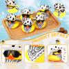 36 Set Cowboy Rubber Duck Mini Yellow Duckies Bath Party Toy Tiny Ducks Bathtub Toy with Cowboy Hat Paisley Bandanas Sunglasses for Summer Baby Shower Birthday Swimming Party (Cow Style) view 2
