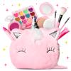 ULOVEME Kids Real Makeup Kit for Girls with Fluffy Purse - Real, Non Toxic, Washable Make Up Toy - Umicorn Toys Gift for 3 4 5 6 7 8 Years Old Girls Birthday (Pink Umicorn) view 1