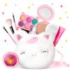 ULOVEME Kids Washable Makeup Kit for Girls 4-6 with Small Coin Purse(5.5x5.25in) - Real, Non Toxic Make Up Toy Gift- Umicorn Gift Set (White Umicorn v2) view 1
