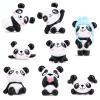 cobee Panda Figures Cake Toppers, 8 Pcs Miniature Cake Decorations Panda, Birthday Party Supplies Panda Cake Toppers Decor view 1