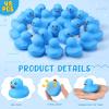 Hungdao 48 Pcs 2 Inch Mini Rubber Ducks for Kids Children Party Favors Bulk Bath Ducks Summer Pool Floating Toys Rubber Duckies Birthday Gifts for Boys Girls Baby Shower Supplies(Blue) view 2