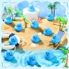 Hungdao 48 Pcs 2 Inch Mini Rubber Ducks for Kids Children Party Favors Bulk Bath Ducks Summer Pool Floating Toys Rubber Duckies Birthday Gifts for Boys Girls Baby Shower Supplies(Blue) view 3