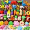 50 Pack Pencil Erasers Animal Eraser for Kids Puzzle Erasers 3D Mini Food Sport Fruit Take Apart Eraser Classroom Rewards Game Prizes Treasure Box Party Favors for Kid Gifts Easter Egg Fillers view 1