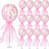 12 Set Tutu Tulle Balloons Table Centerpieces 12 Inch Polka Dot Balloons Baby Shower Centerpiece Column Base Kit for Girls Boys Birthday Valentines Day Wedding Table Decor Gender Reveal(Pink) view 1
