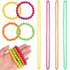 Amosfun Neon Bead Necklace Bracelet Jewelry Set Multicolor Mardi Gras Easter Party Supply Costume Accessory 80s 90s Party Favors 8 Pack view 1