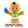 Replacement Parts for Little-People 1-2-3 Babies Playdate Playset - GLT76 and GRW95 - Replacement Baby, Green Star Shirt, Blue Rattle view 2