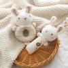 Plush Baby Soft Rattle Toys, Beige Bunny Baby Rattles for Infants Baby First Stuffed Animal Plush Rattle Shaker Set for Newborns Soft Ring Rattle Sensory Toys for Infant Boys Girls Shower Gifts, 2 PCS view 1