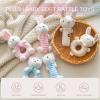 Plush Baby Soft Rattle Toys, Beige Bunny Baby Rattles for Infants Baby First Stuffed Animal Plush Rattle Shaker Set for Newborns Soft Ring Rattle Sensory Toys for Infant Boys Girls Shower Gifts, 2 PCS view 4