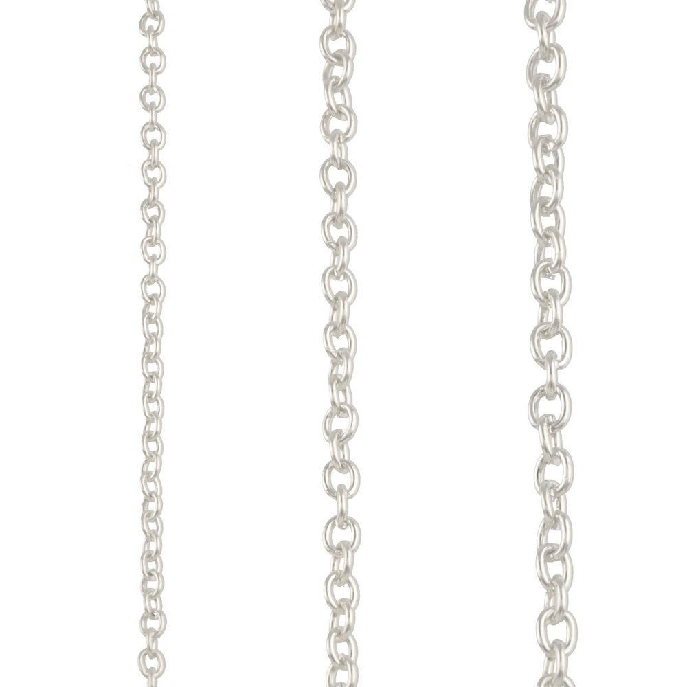 Bead Landing Silver Plated Cable Necklace Set 3pc