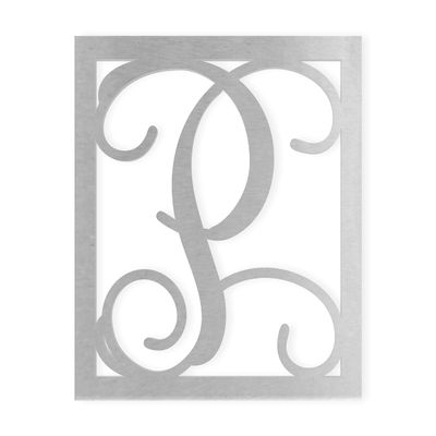 Metal Letter P, Metal Letter for House, Metal Monogram Wall Hanging, Large Metal Letters, Cursive Metal Letter