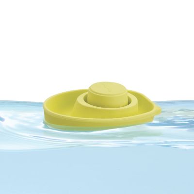 PlanToys Pastel Green Rubber Convertible Boat Wooden Montessori Water and Sensory Play Toy | Cause & Effect, Imagination and Exploration Activity | Eco Friendly Floating Bath Toy