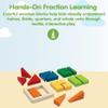 PlanToys Fraction Blocks Wooden Montessori Early Math and Logic Toy | Fraction Learning, Shape Recognition and Sorting Activity | Eco Friendly Colourful Block Set view 2