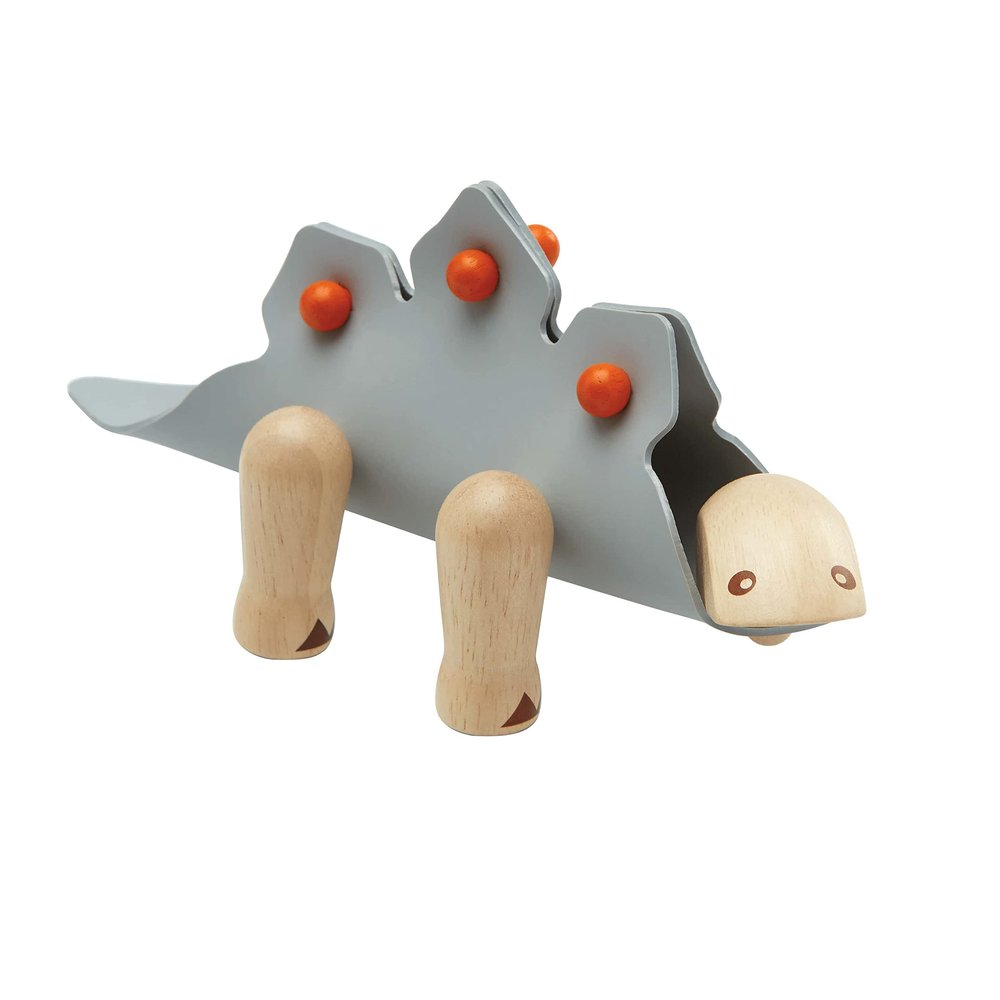 PlanToys DIY Stegosaurus Wooden Montessori Dinosaur Building Toy | Educational STEM Construction Toy for Fine Motor, Logical Thinking and Creative Play | Eco Friendly Open Ended Learning Activity