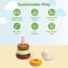 PlanToys My First Stacking Toy Wooden Rings in Modern Rustic Shades | Montessori Fine-Motor Development Toy for Focus, Coordination & Early Learning | Eco-Friendly Educational Toy view 3
